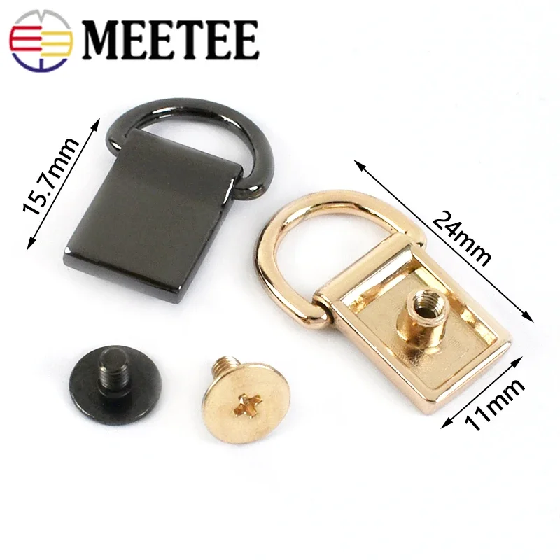 5/10/20Pcs Metal D Ring Bag Side Clip Buckles Screw Connector Hanger Clasps Handbag Handle Leather  Strap Belt Craft Accessories