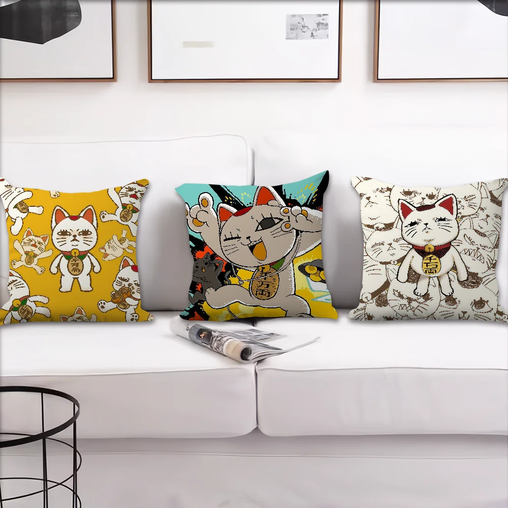 Manga Anime T-Turbo Granny Cat Cushion Cover For Pillow Printing Sofa Decoration Home Room Coffee Shop Office Nordic Simplicity