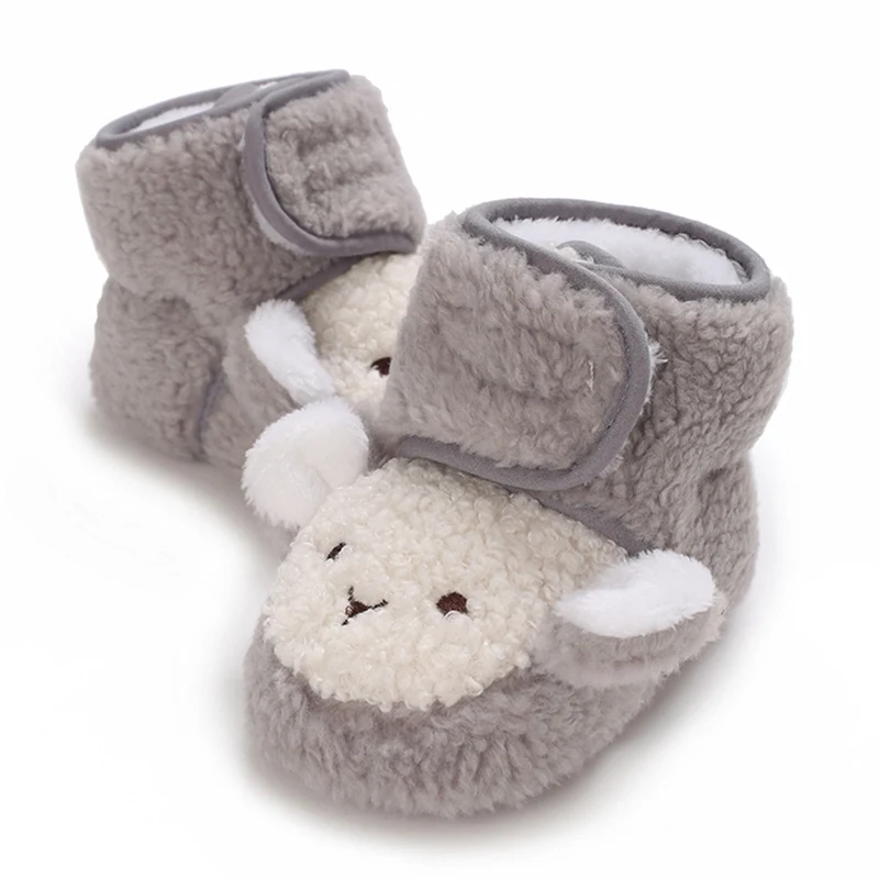 

Plush Thick Infant Shoes Soft Sole Toddler Girls Boys Warm Cotton Boots Winter Baby Shoes Cute Cartoon Animal Snow Boots