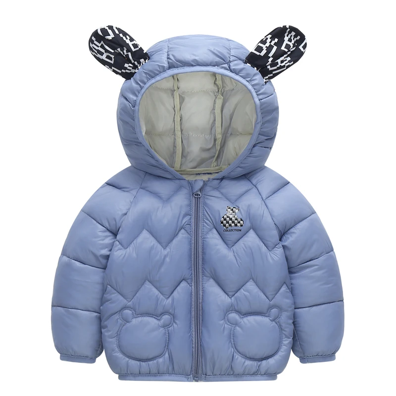 Giacca invernale in cotone caldo con cappuccio in peluche 1-7 anni ragazzi ragazze moda cartone animato orso piumino casual Beibei abbigliamento per