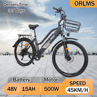 Orlms City Lady Electric Bike 500W Powerful Motor 48V15AH Battery City Riding Electric-Bicycle 26-inch Tire Mountain Snow E-Bike