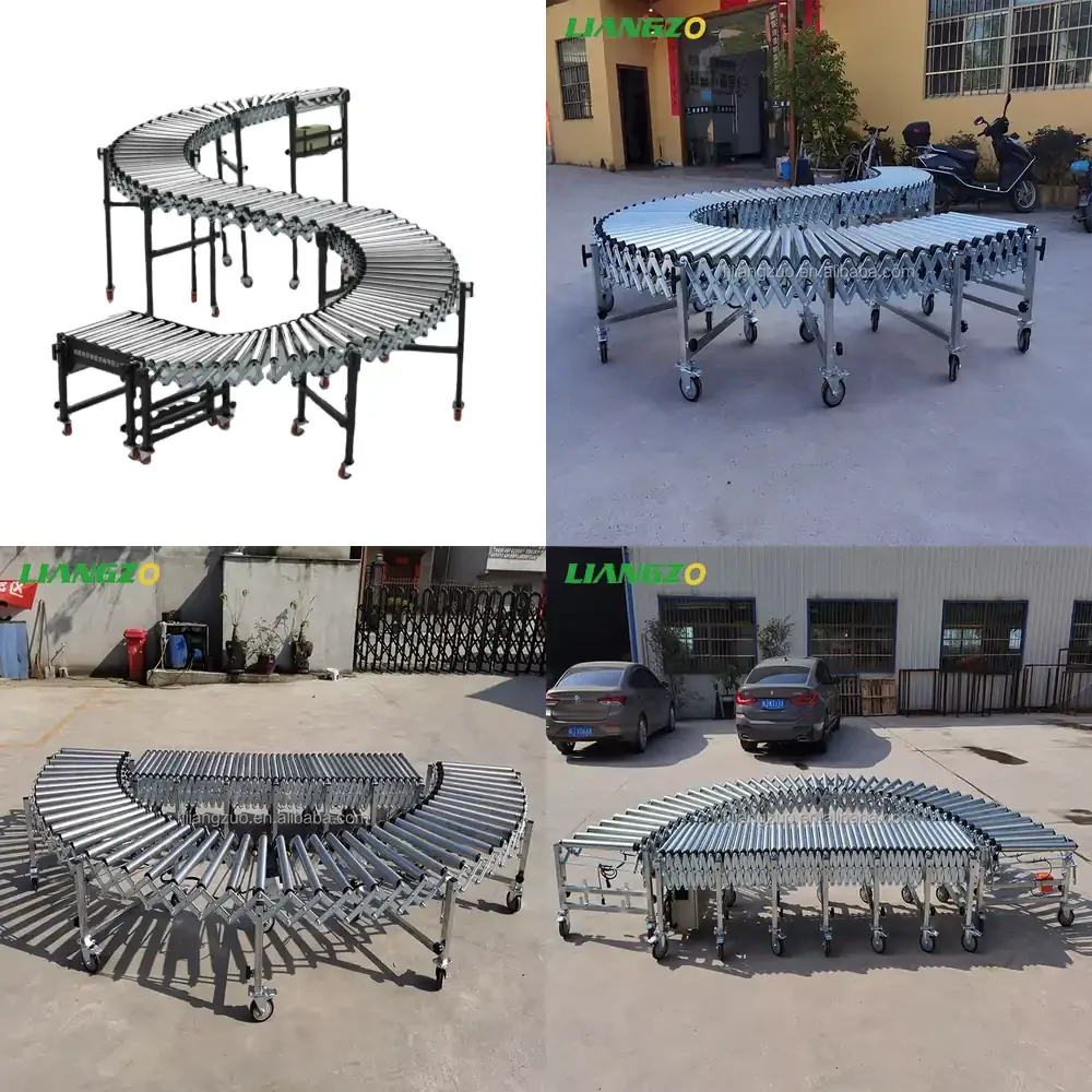 600 mm 800 mm Easy Move Flexible Roller Conveyor Gravity Expandable for Package Moving