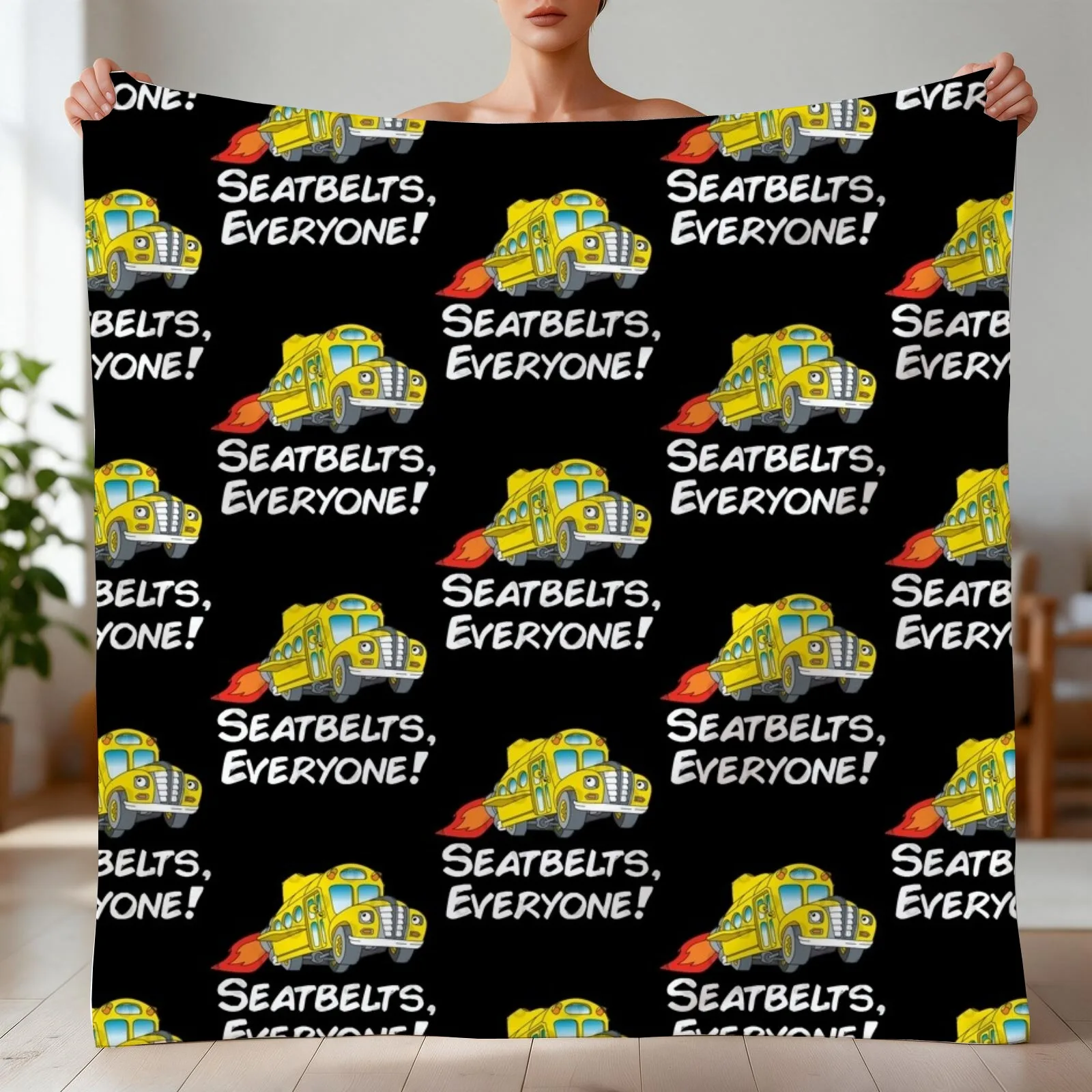 Retro Vintage Magic Cartoons School Bus Kids Gifts For Everyone Throw Blanket Soft Luxury Thicken decorative Blankets