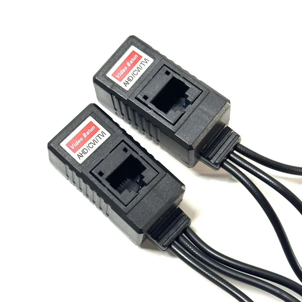 8MP CCTV 3 IN 1 Coax BNC Video Power Balun Transceiver to CAT5e 6 RJ45 DC + BNC + RCA Connector Cables For AHD Camera
