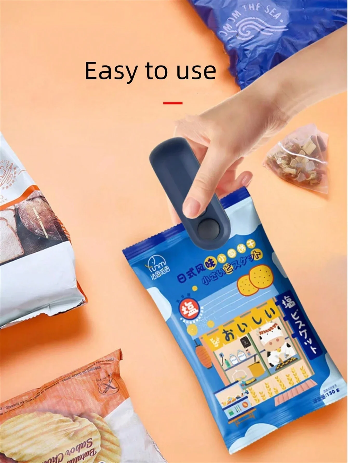 1pc Mini Portable Household  Heat Sealer For Plastic Snack Bags, Handheld Automatic Sealing Machine