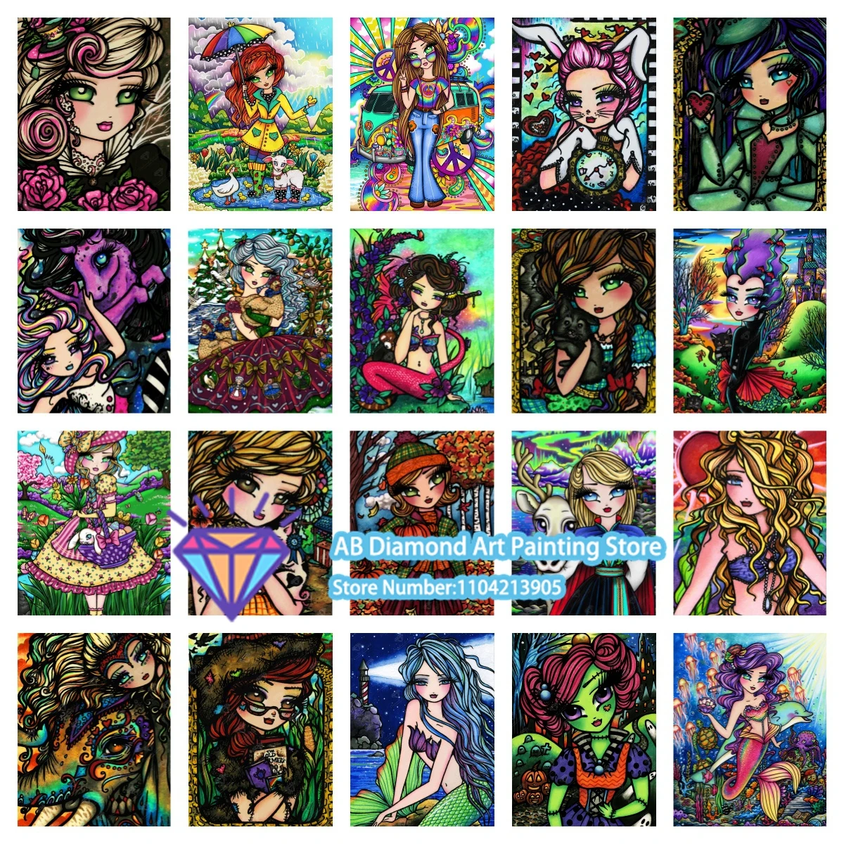 2026 neue Blumenmarkt Mädchen Kit Muster Bilder Diamant Malerei Kits Mosaik Kunst Stich Handwerk Geschenk 5D DIY Geschenk