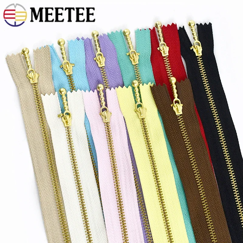 5/10/20Pcs 12-40cm 3# Metal Zipper for Jacket Auto-lock Zippers Repair Pocket Close-end Zip Closure Zips Replacement Sewing Kit