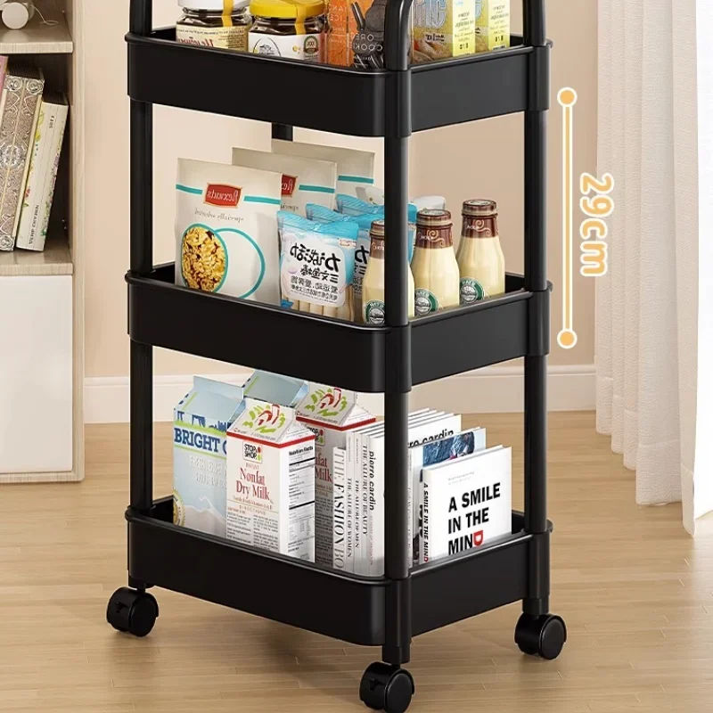 Multi storey Rolling Storage Rack with Wheels Movable Bathroom Cabinets Gap Organizer Shelf Storage Cart