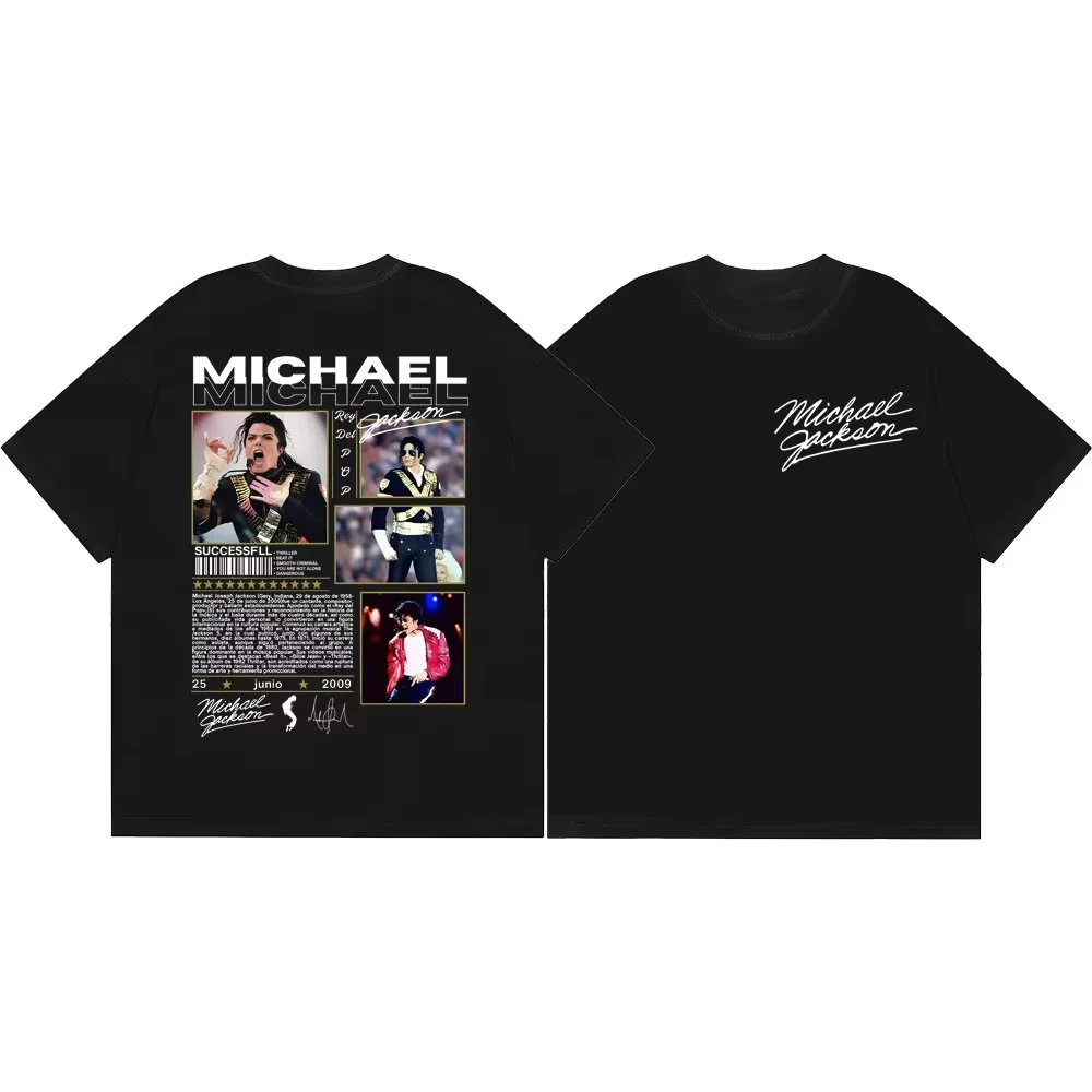 90's Classics Michael Jackson Merch T-shirts Fashion Rock Vintage Short Sleeve T-shirt Men Women Casual Loose T Shirt Streetwear