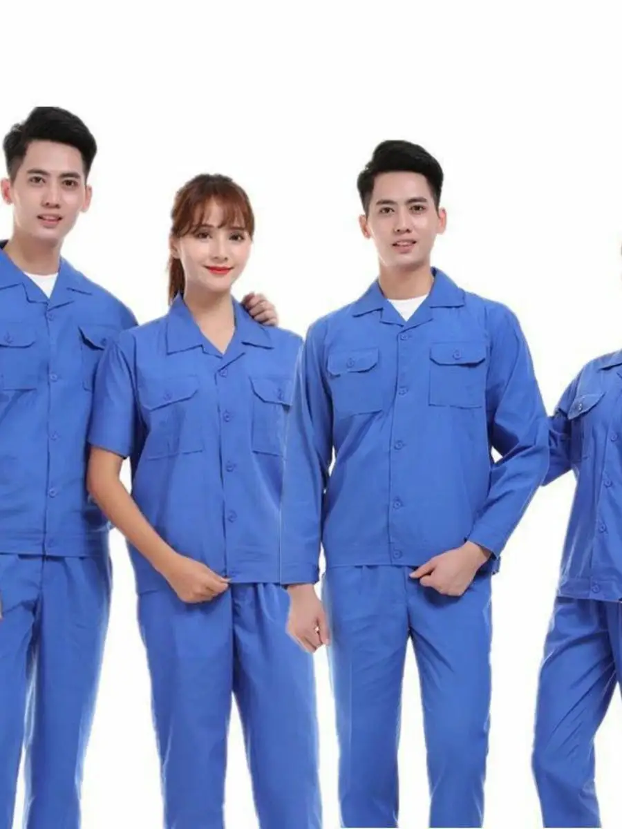 

Мужской летний рабочий костюм из тонкого дышащего хлопка: футболка и шорты для ремонта и защиты на производстве