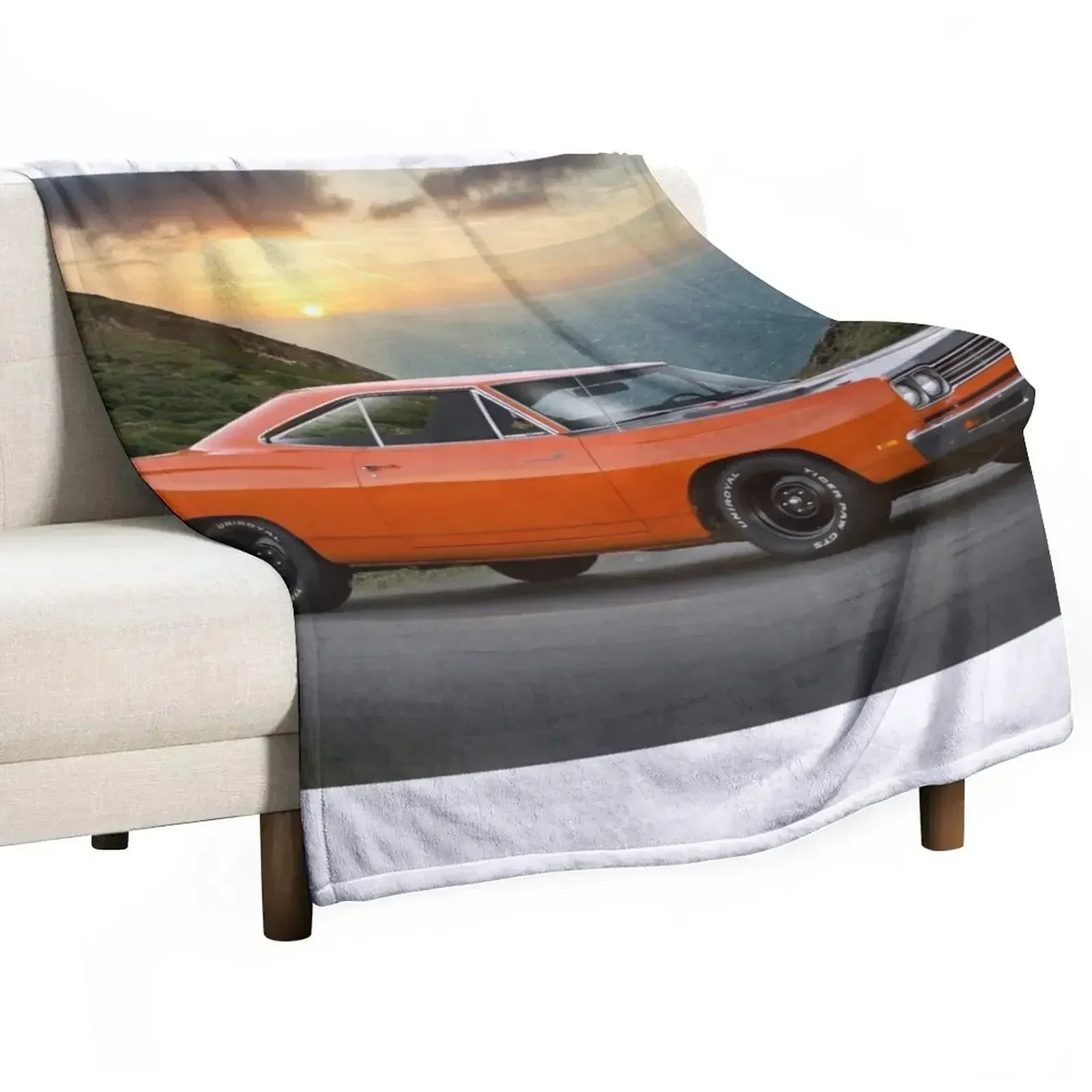 

1969 Plymouth Roadrunner Throw Blanket Beach Luxury Designer Blankets