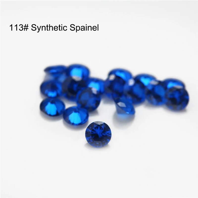 Blaue synthetische Spinell-Steine, runder Brillantschliff, 1 mm–12 mm, lose Edelsteine zur Schmuckherstellung, 112 # 113 # 114 # Farbe – Detail 10