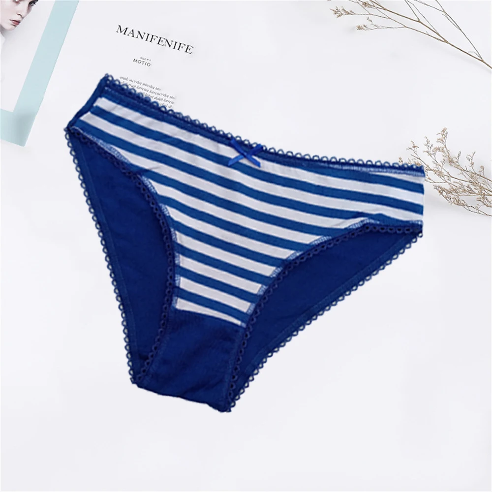 Women\'s Cotton Panties Female Striped Breathable Briefs Sexy Underwear Woman Lingerie Intimate 6 pcs/lot