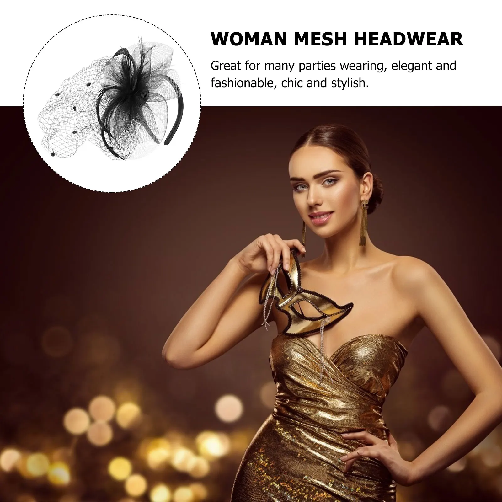 

Mesh Yarn Headdress Women Hats Hair Accessories Durable Lightweight Comfortable Party Wedding Elegant Stylish Headb