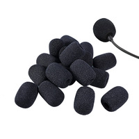 10Pcs Black Mic Protector Replacement Headset Foam Covers Windscreen Windshield Sponge Covers Microphone Cover for Meeting Mic