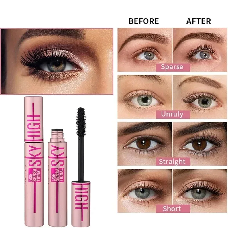 4d Seiden faser Wimpern Mascara Verlängerung dicke Curling wasserdichte Mascara kein Verblassen 24h dauerhafte Wimpern Pinsel verbessern Wimpern