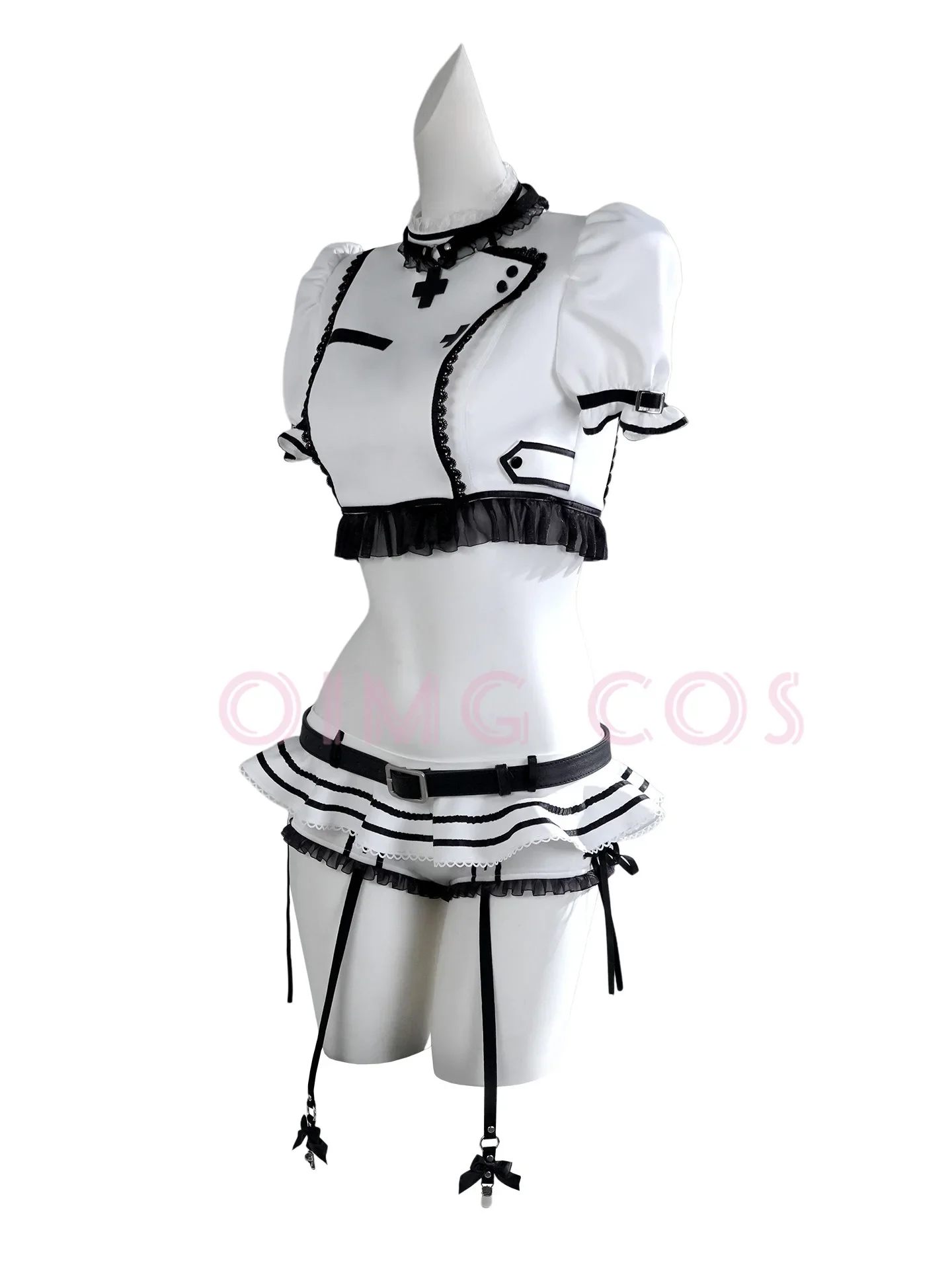 Marshmallow White Rabbit Nurse Outfit Cosplay Costume  Adult Halloween Carnival Cloak For Comic Con Cos Events - view 4