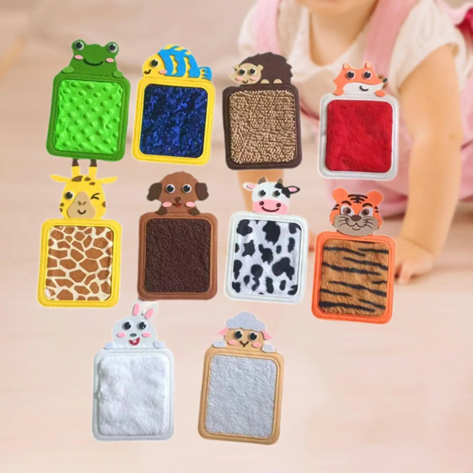 

Набор из 10 сенсорных ковриков в форме животных, развивающие игрушки для раннего обучения, тактильные настенные коврики, сенсорные игрушки для детей, мальчиков и девочек