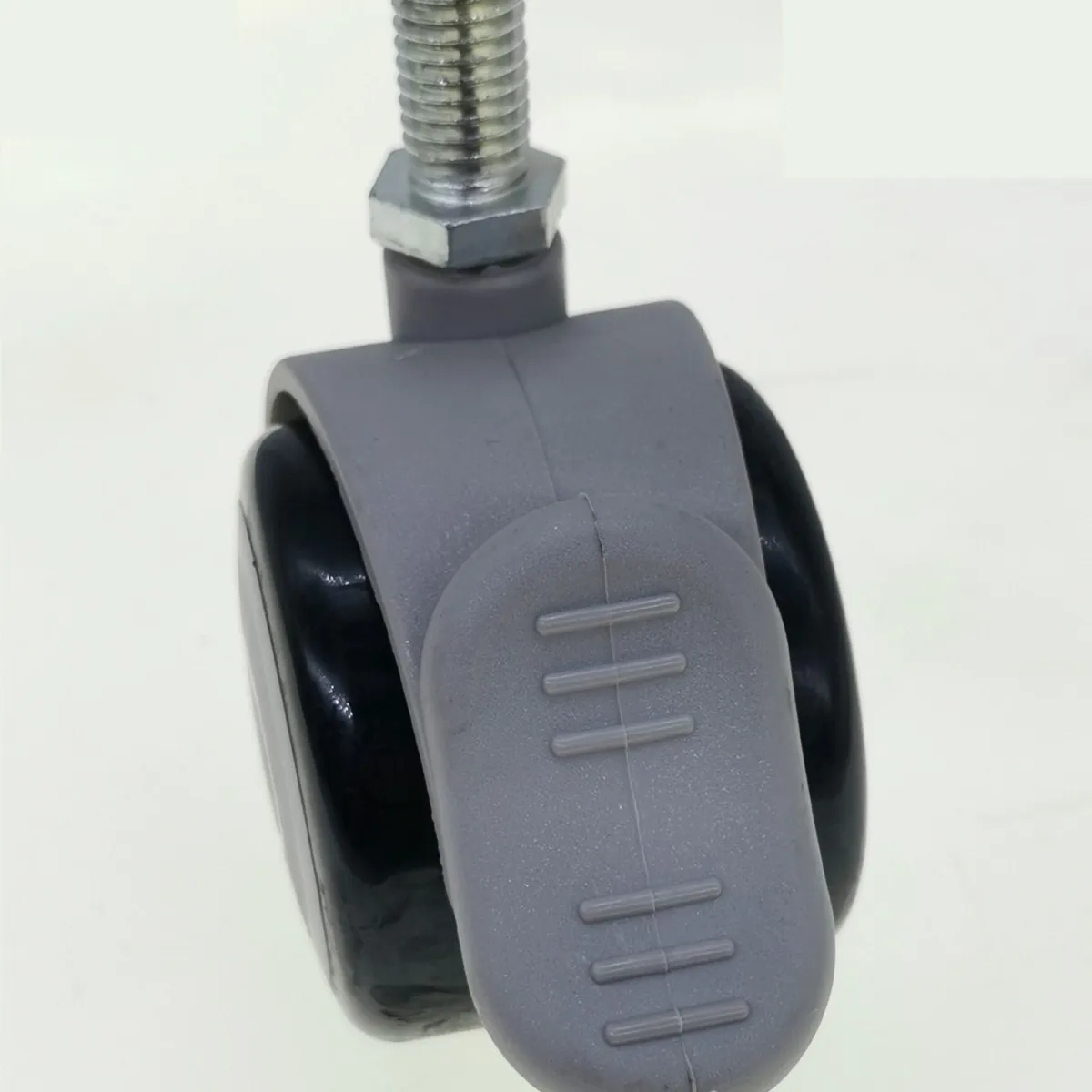 2 Inch M10 Threaded Stem Swivel Caster Wheels with Brake, Twin Wheel Office Chair Replacement Casters for Desk Chairs, Set of 4