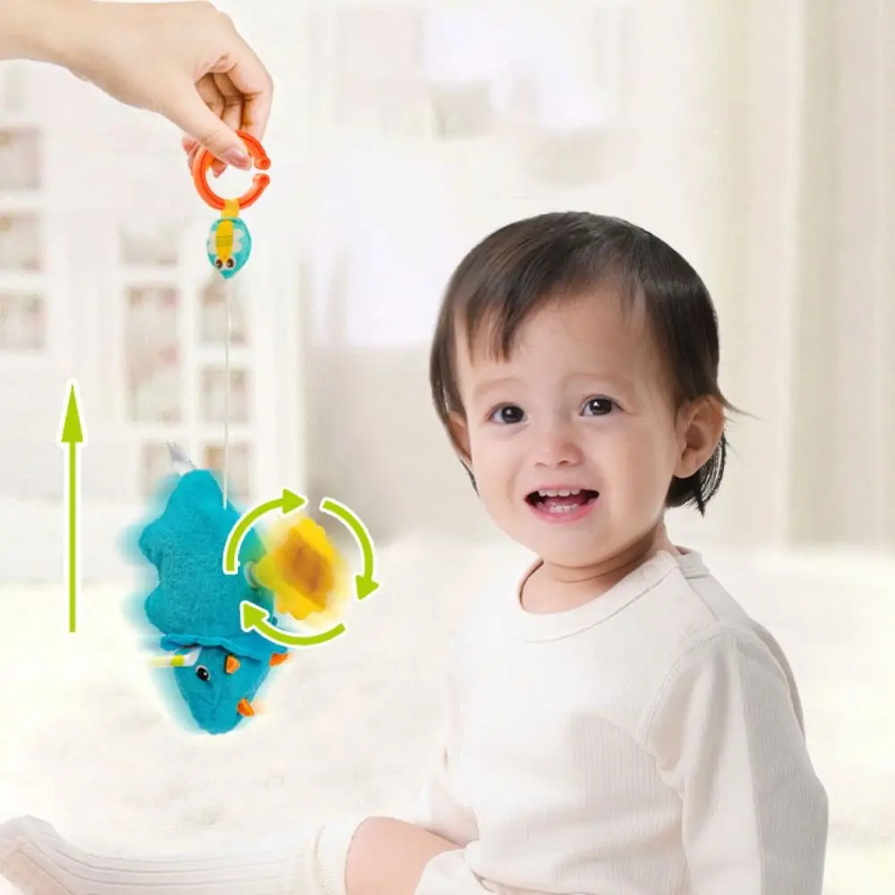 PP Cotton Turtle Spinning Plush Toys Interactive Handmade Pulling Rope Stuffed Animal Toy Fluffy Ins Baby Hanging Rattle Toys