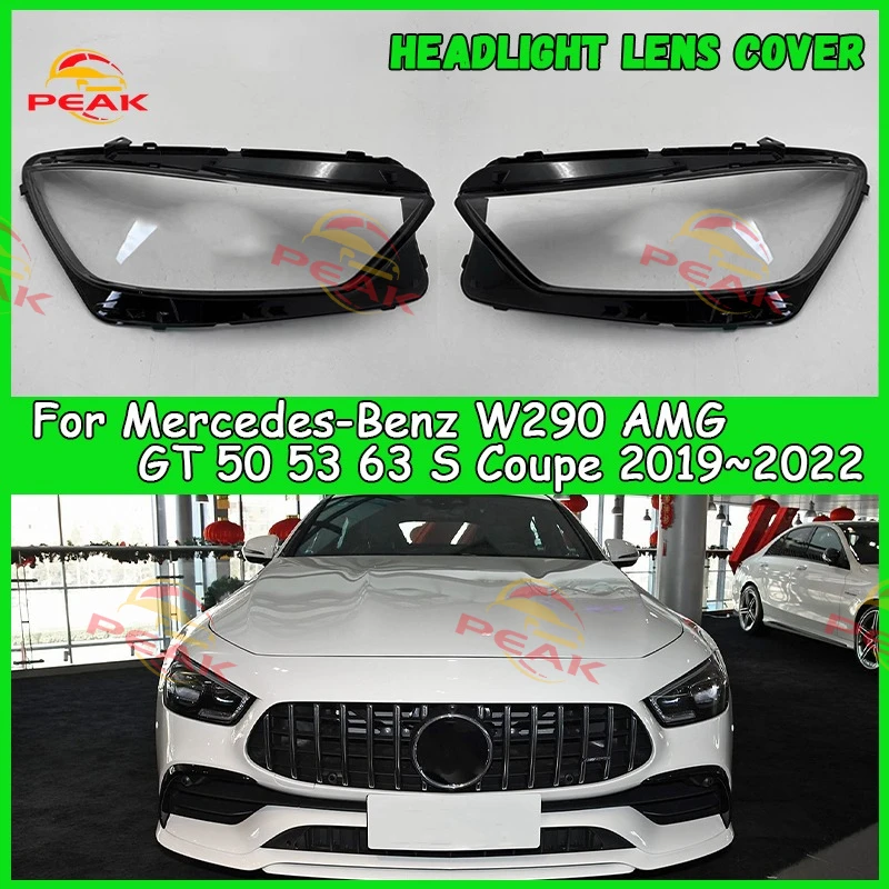 

For Mercedes-Benz W290 AMG GT 50 53 63 S Coupe 2019-2022 Car Headlight Lens Cover Head Lamp headlight lamp cover car accessories