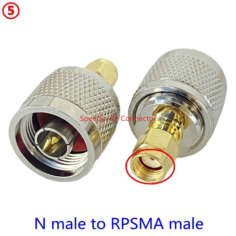 RPSMA/RP-SMA إلى N نوع L16 ذكر التوصيل والإناث جاك RF محول موصل محوري لمحطات سلك هوائي الراديو N إلى SMA #6