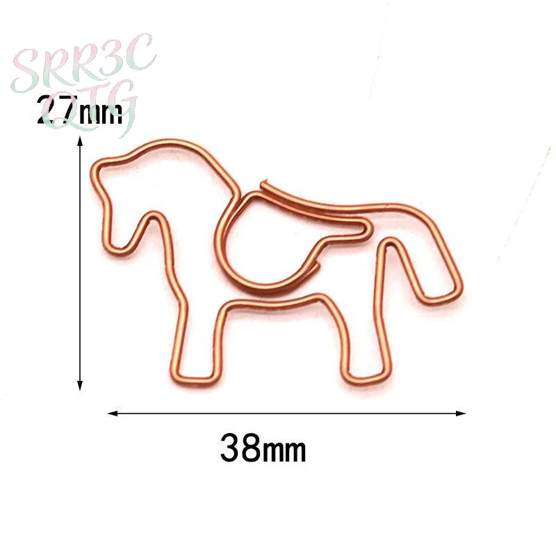 Hot Sale 20pcs Color Pony Horse Paper Clip Creative Stationery Office School Binding Special-shaped Paper Clip Animal Papeclips