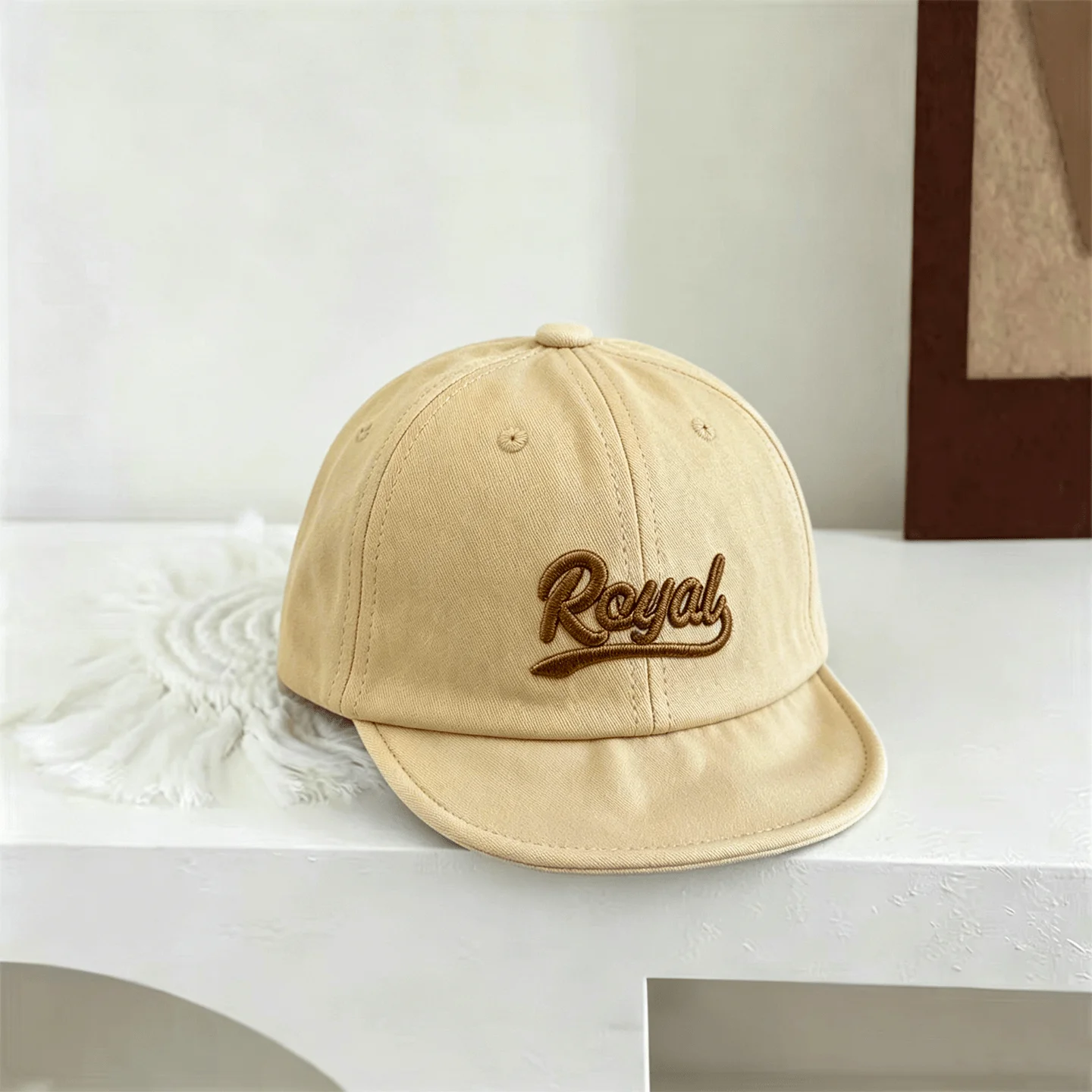 Sombrero de béisbol con bordado de letras vintage Royal para niños, estilo trabajador americano, ideal para pasear con los pequeños