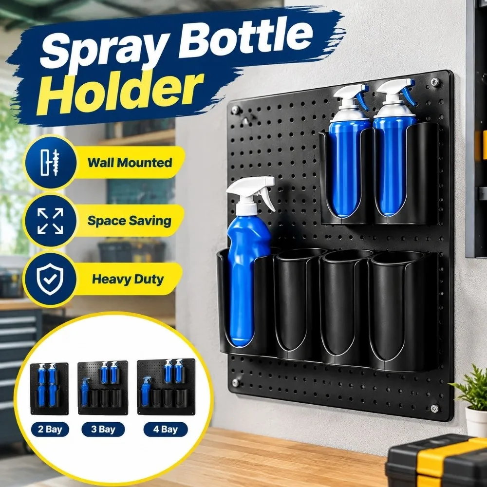 Wall Mounted Caulking Cartridge Rack 2/3/4 Bay Heavy Duty Spray Bottle Holder Space Saving Universal