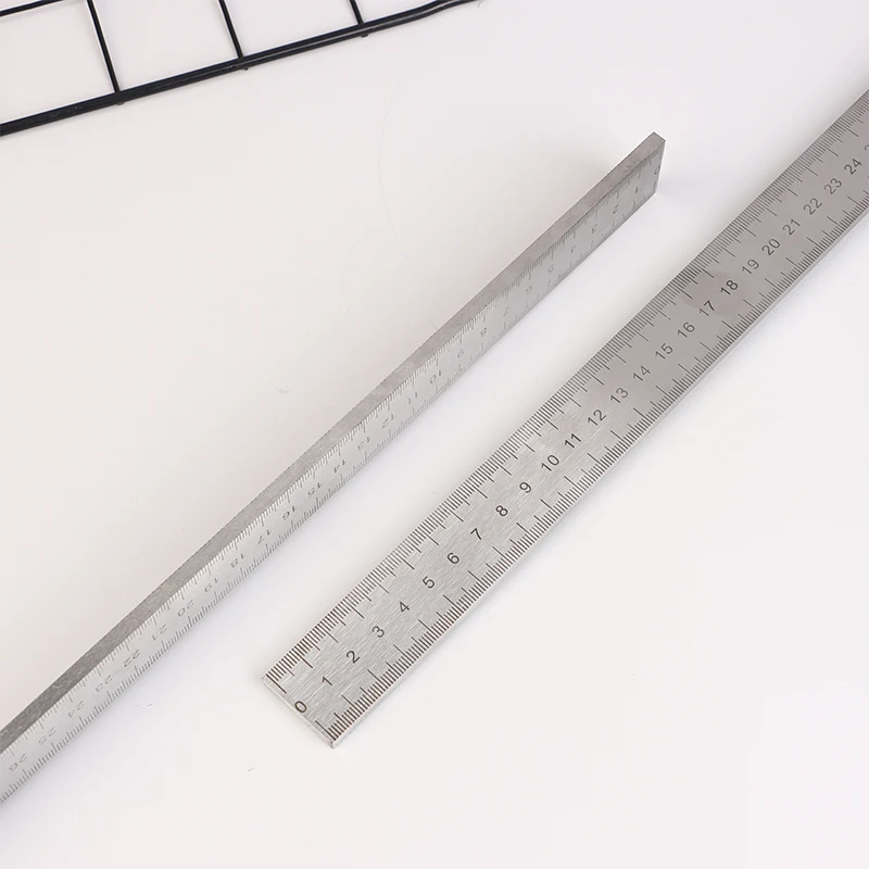 Dual Scale Stainless Steel Ruler Durable Thickened Quenched Steel With Random Lanyard Style Ideal For Drawing & Measuring