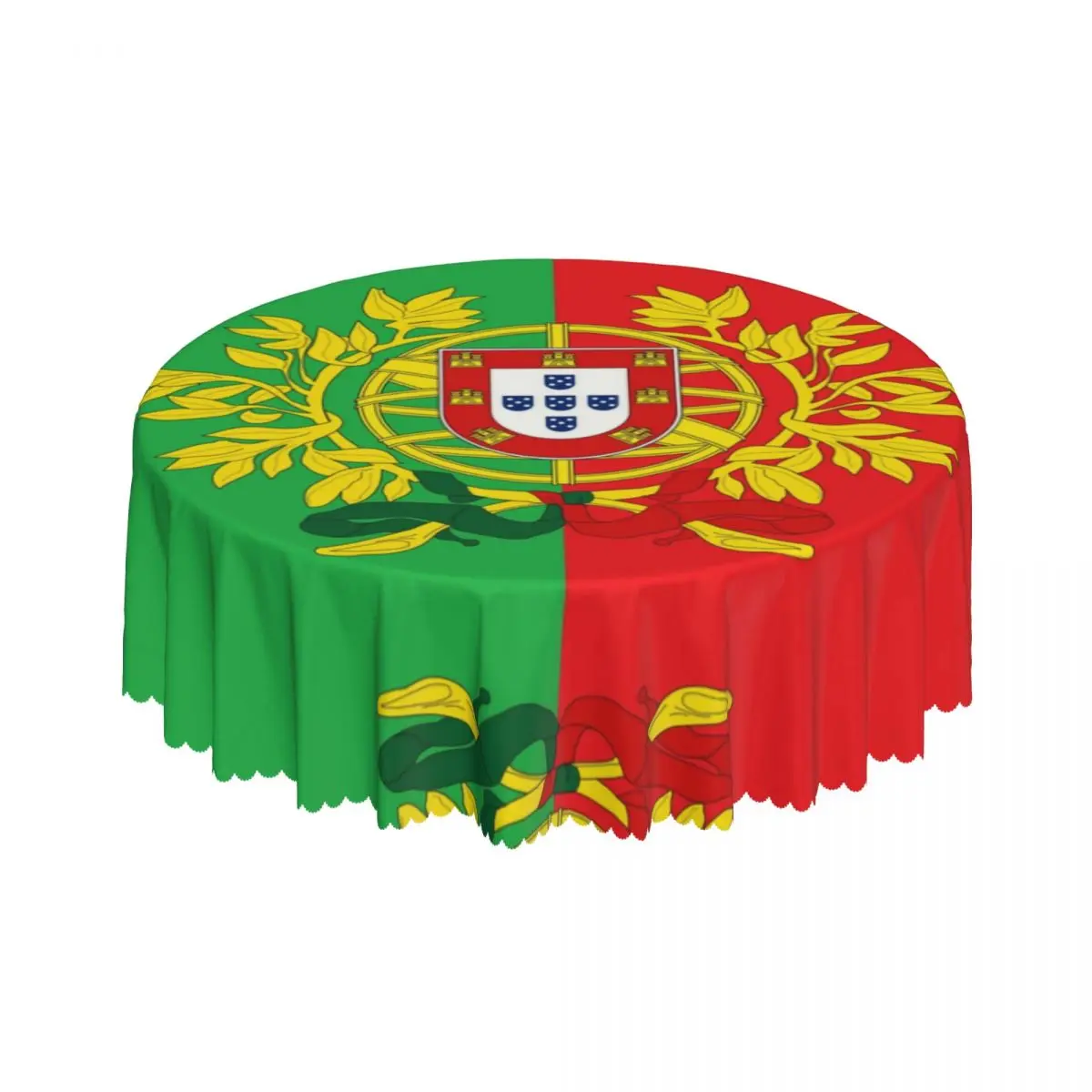 Round Coat Of Arms Of Portugal Art Tablecloth Waterproof Oil-Proof Table Covers 60 inch Portuguese Flag Table Cloth