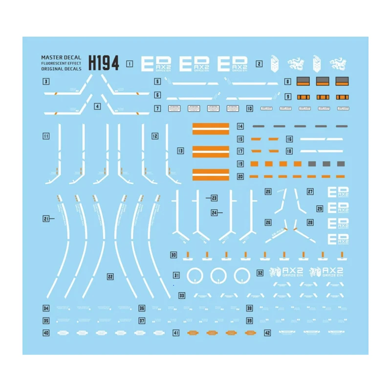 New Master Water Slide Decal High Precision Fluorescent Model Details Sticker H194 for HGIBO 1/144 Graze Ein Model Kit Parts