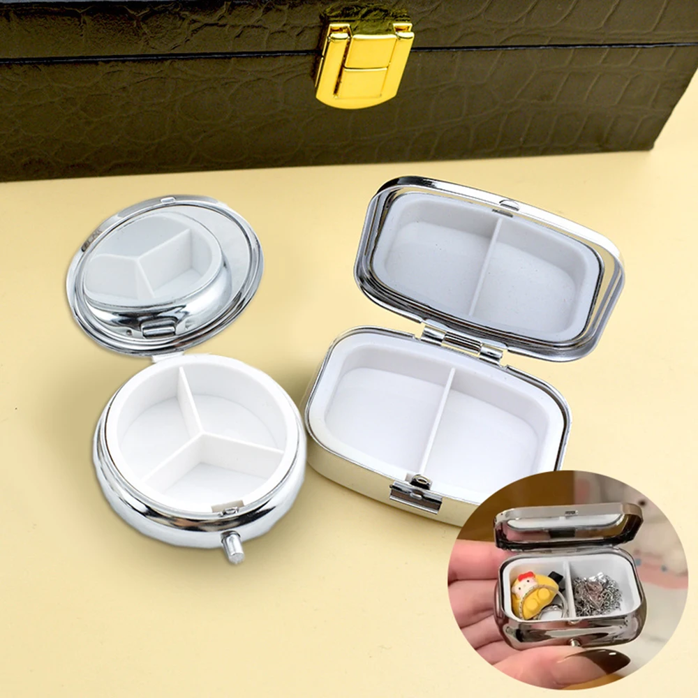 Creative Metal Jewelry Storage Box Mini Portable Travel Storage Case Cosmetic Box With Mirror Classic Subpackage Boxes Wholesale