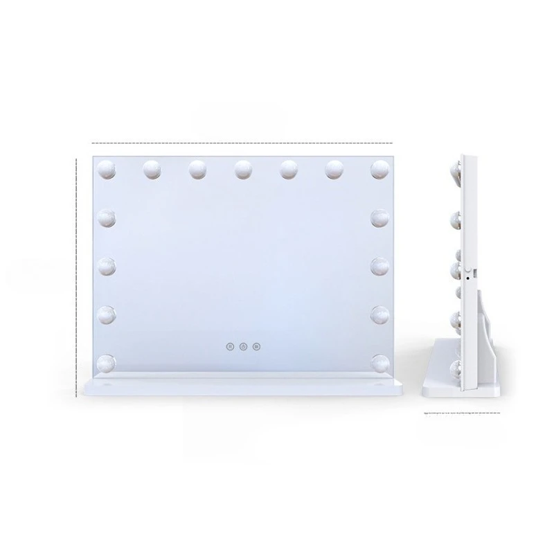 Lusterko do makijażu LED z lampką, lusterko kosmetyczne do łazienki, lusterko stołowe z oświetleniem, trójkolorowe lusterko do makijażu, lusterko kosmetyczne