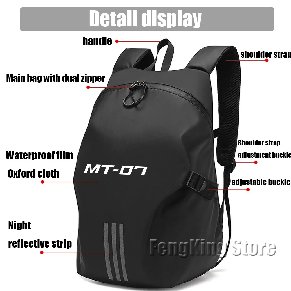 Mochila Knight para motocicleta, saco do capacete, equipamento de viagem, impermeável, grande capacidade, Yamaha MT-07, MT07, MT 07