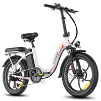 FAFREES F20+ Adult Electric Bike 250W Motor City Ebike 36V20AH Battery E-bike 20 Inch Fat Tire Folding Electric Bicycle