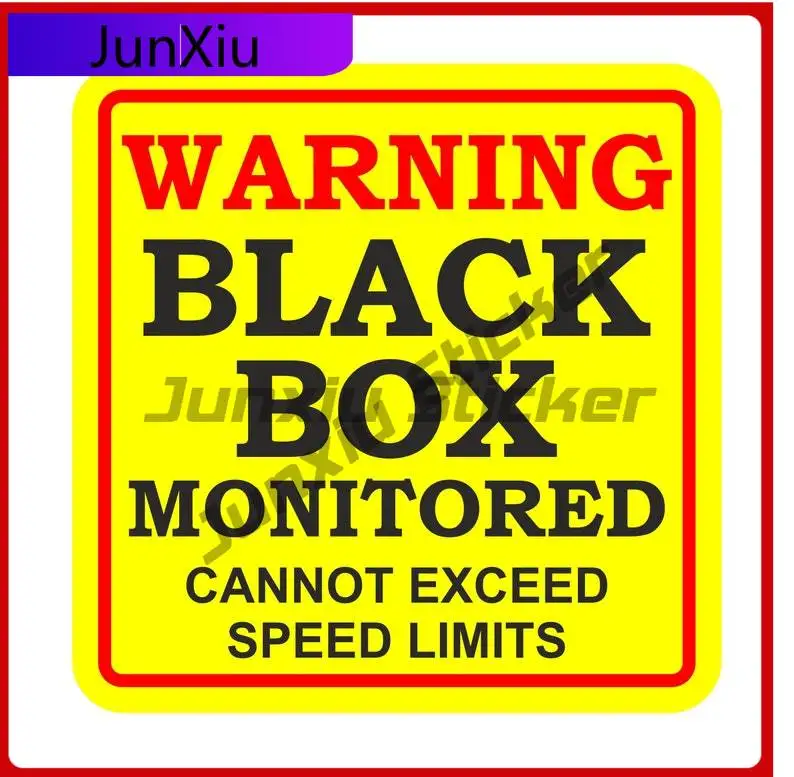 

Black Box Monitored Warning Sticker Funny Window Boat Durable Vinyl Auto Accessories Vinyl Decal For Car Truck SUV Window