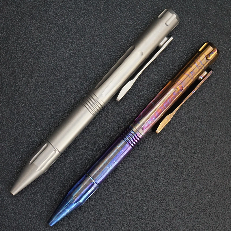 Titanium Alloy Tactical Pen Pull Bolt Switch Portable Ballpoint Pen Office Supplies EDC Tools