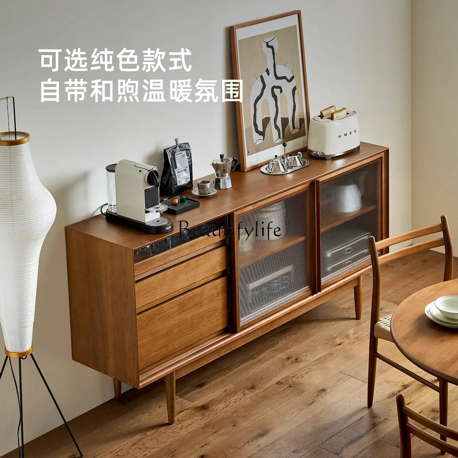 

yj7 Medieval style dining side cabinet, living room home storage locker, modern simple and light luxury