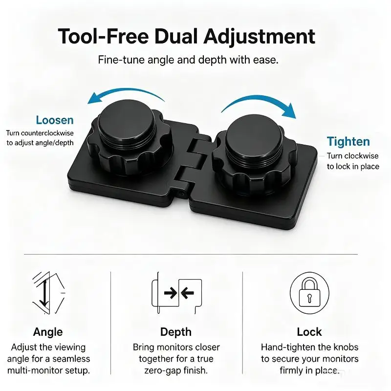 Dual Monitor Alignment Clip Tool Free Screen Connector Zero Gap Fixer Bracket Double Sided Adhesive Mount Game Office Setup Acce