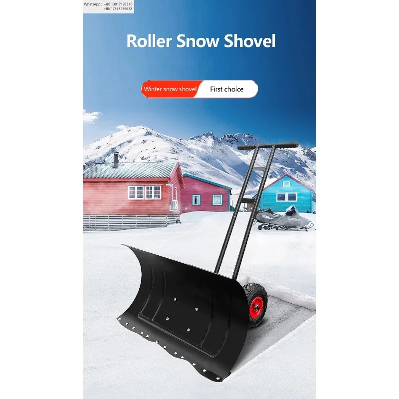 Wheeled Hand Push Snow Removal Shovel Large Snow Removal Tool Vehicle Artifact Snow Removal Machine with Wheels