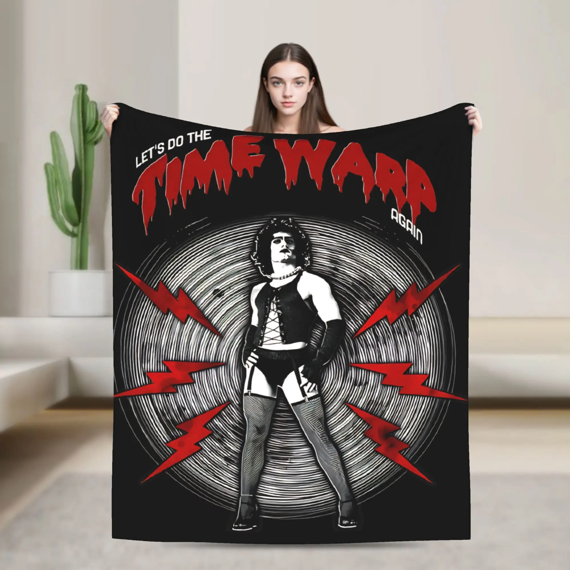 Frank N Furter Horror Movie Knitted Blankets The Rocky Horror Picture Show Flannel Throw Blankets Airplane Travel Bedspreads