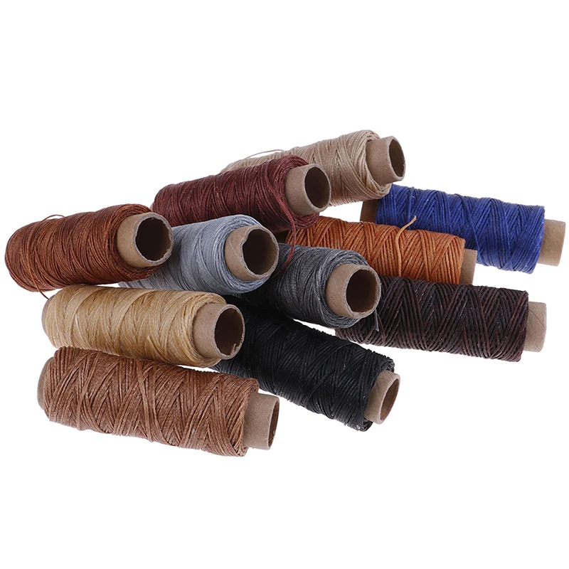 50m/Roll Leather Sewing Flat Waxed Thread Wax String Hand Stitching Craft 150D