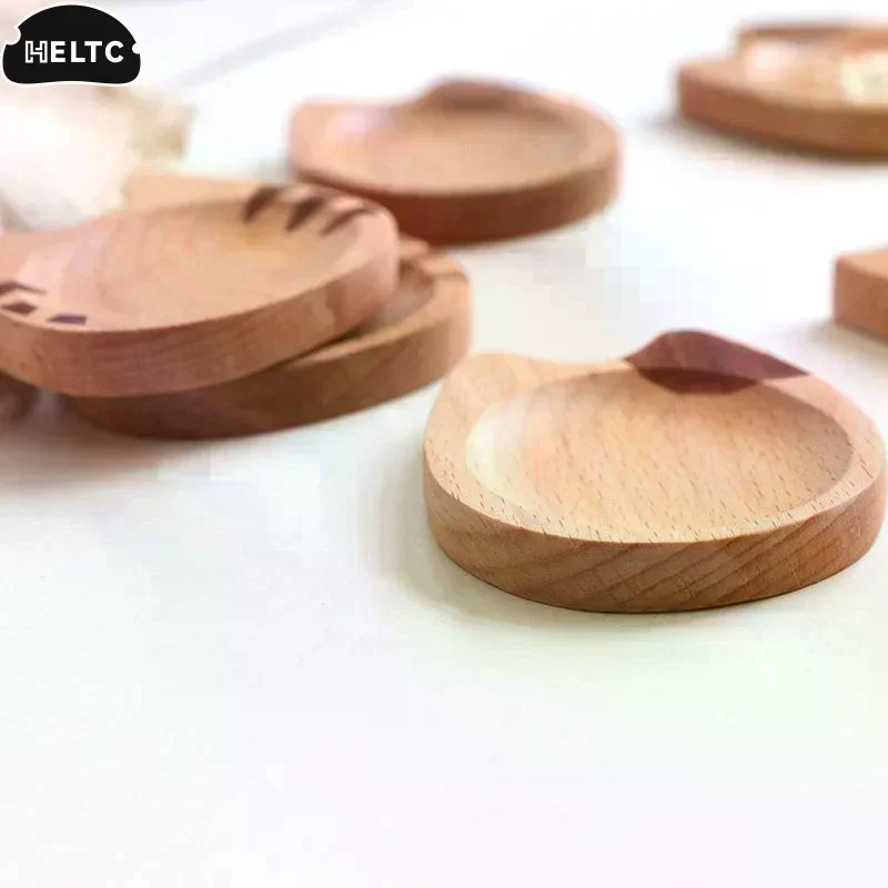 Mini Plato con Forma de Gato, Estilo Japonés, Plato de Salsa de Dibujos Animados, Plato Creativo de Madera para Sazonar, Plato para Mostaza de Sushi, Bandeja para Salsa de Soya