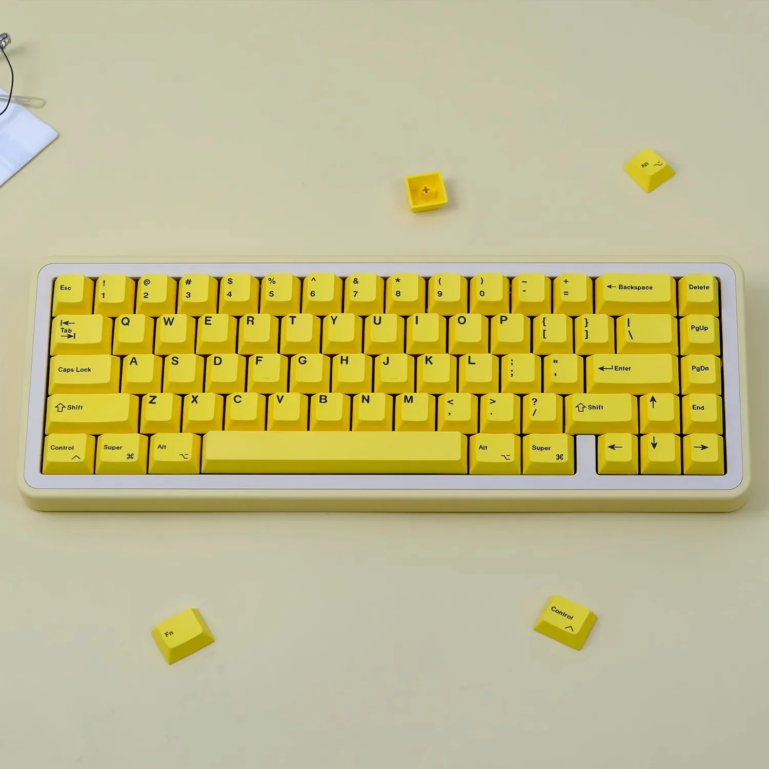 

155 Keys Serika Yellow Keycaps English Cherry Profile PBT Dye Sublimation Keycap For MX Switch Mechanical Keyboard GK61 64 68 75