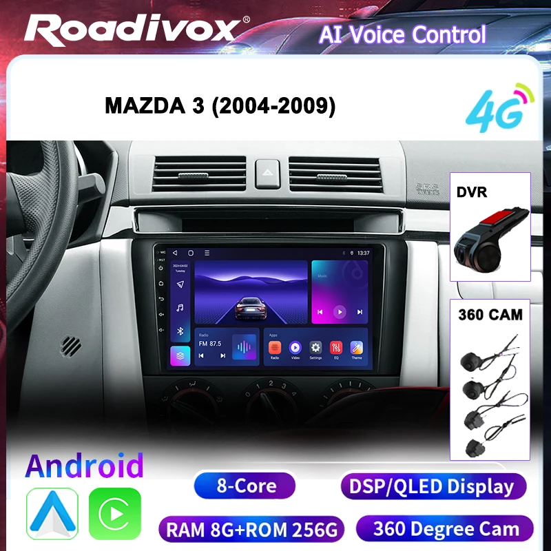 Car Stereo Radio 4G Android for Skoda Fabia 2 (2007-2014)  with GPS Navigation Bluetooth CarPlay and 2 DIN Multimedia Video Play