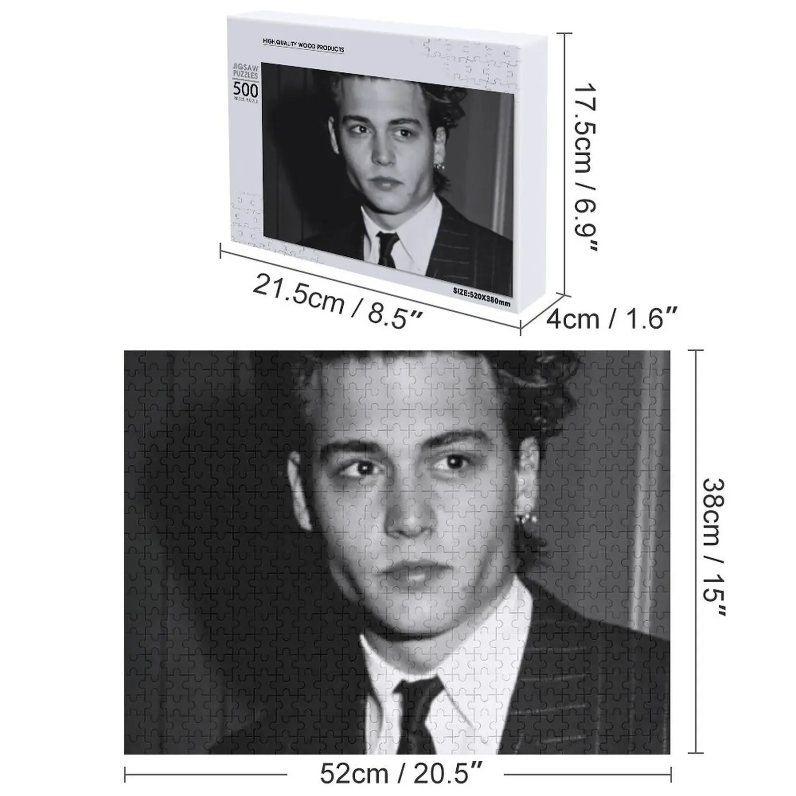 Young Depp Jigsaw Puzzle Wooden Compositions For Children Scale Motors Wood Photo Personalized Wood Animals Puzzle