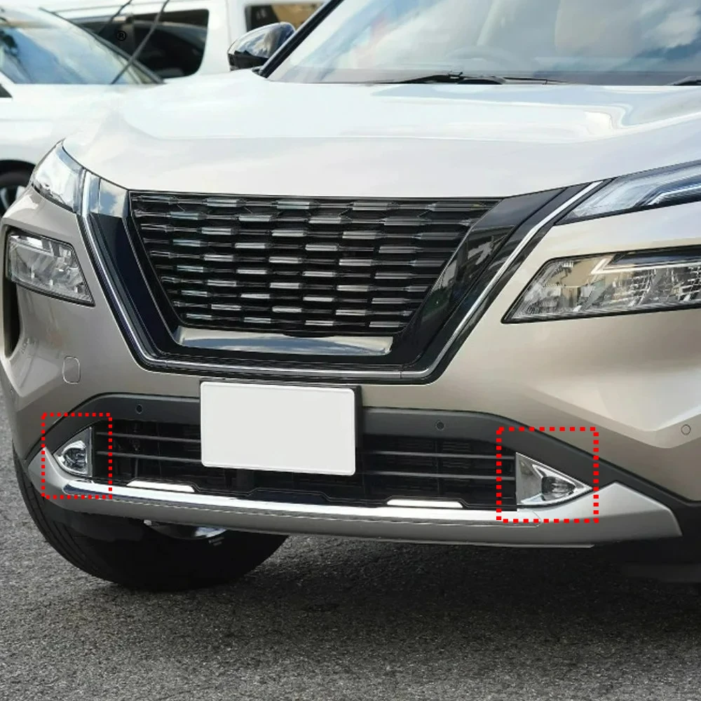 For Nissan X-Trail X Trail T33 2022 2023 Front bumper fog lamp electroplating bright frame dedicated front fog lampshade