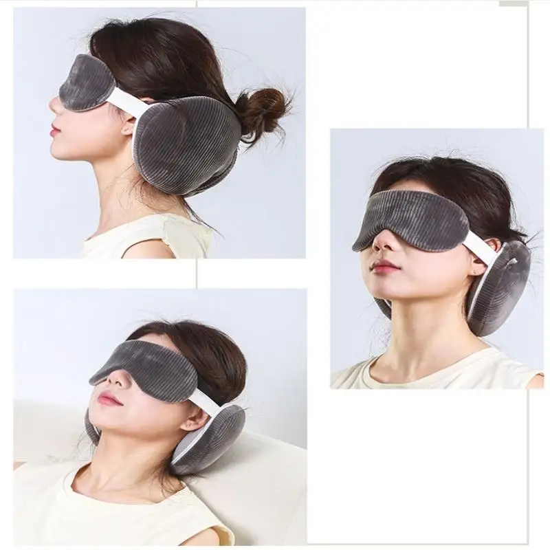 Eye Mask Soft 2 In 1 Eye Mask Pillow Foldable Multifunctional Travel Pillow Light-blocking With Storage Hook Neck Pillows Kids