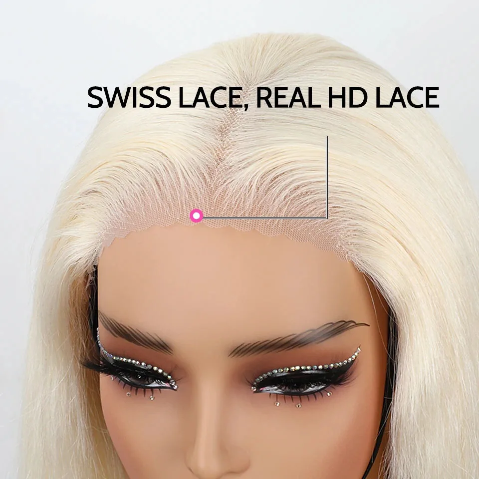 Honey Blonde Glueless Wigs Human Hair 100% Malaysia Bone Straight 613 HD Lace Frontal Wig 13x6 Color Lace Front Wigs For Women